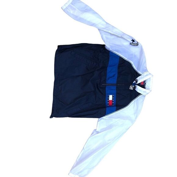 TOMMY Hilfiger Jacket Medium White/Navy Windbreaker - Picture 6 of 6